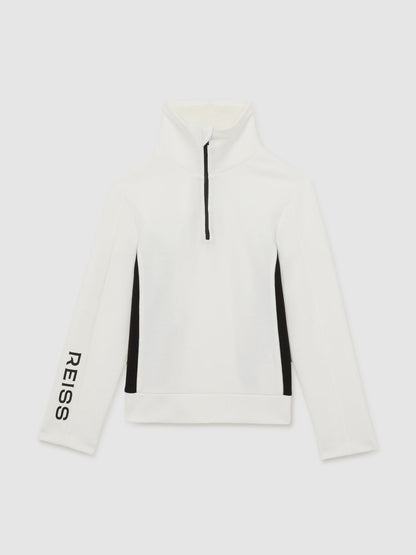 Reiss Featured - 9-13 yrs Funnel-Neck Base-Layer Top in White/Black