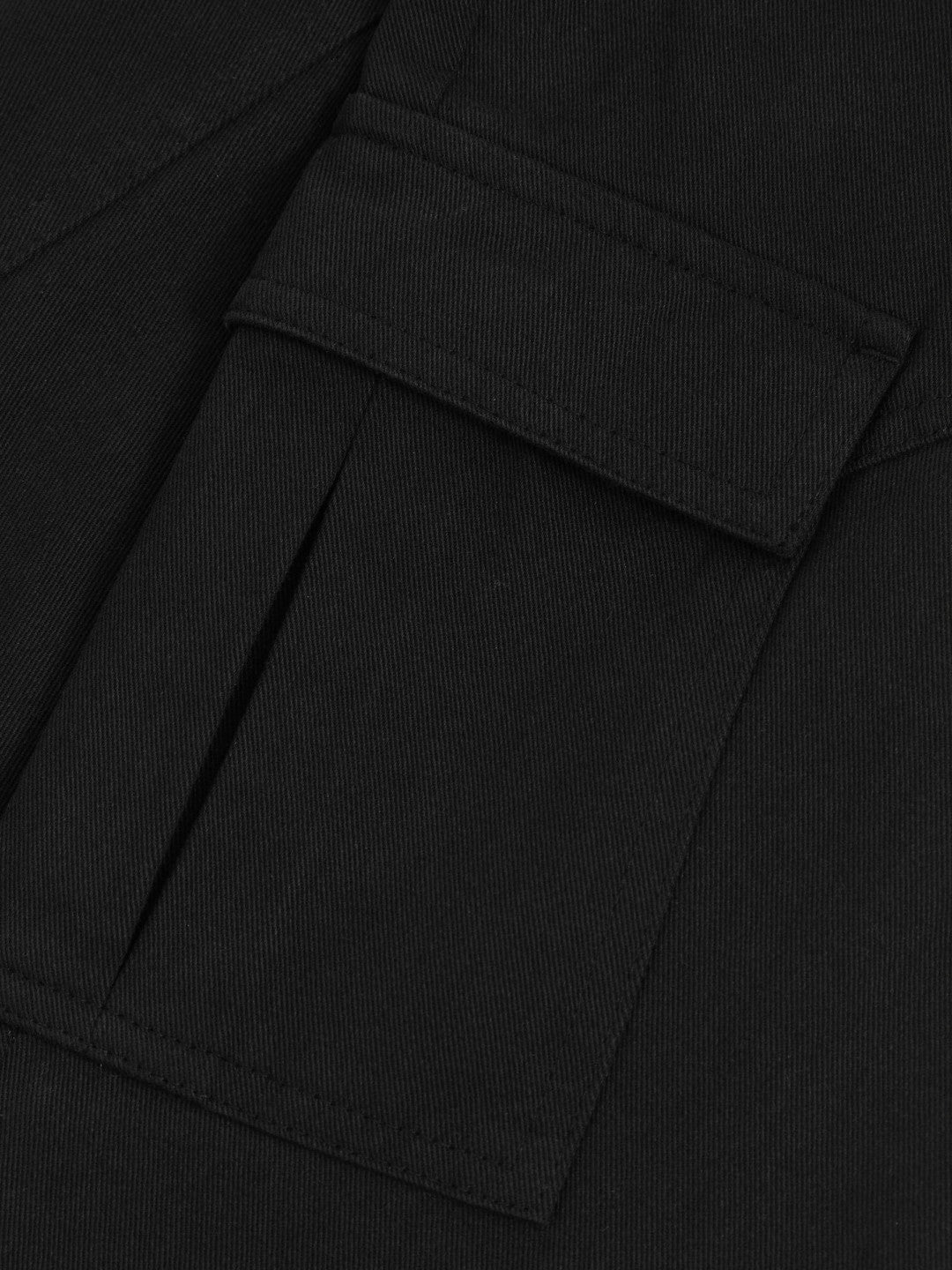 Reiss 3-9 yrs 100% Cotton Straight Leg Cargo Trousers in Black