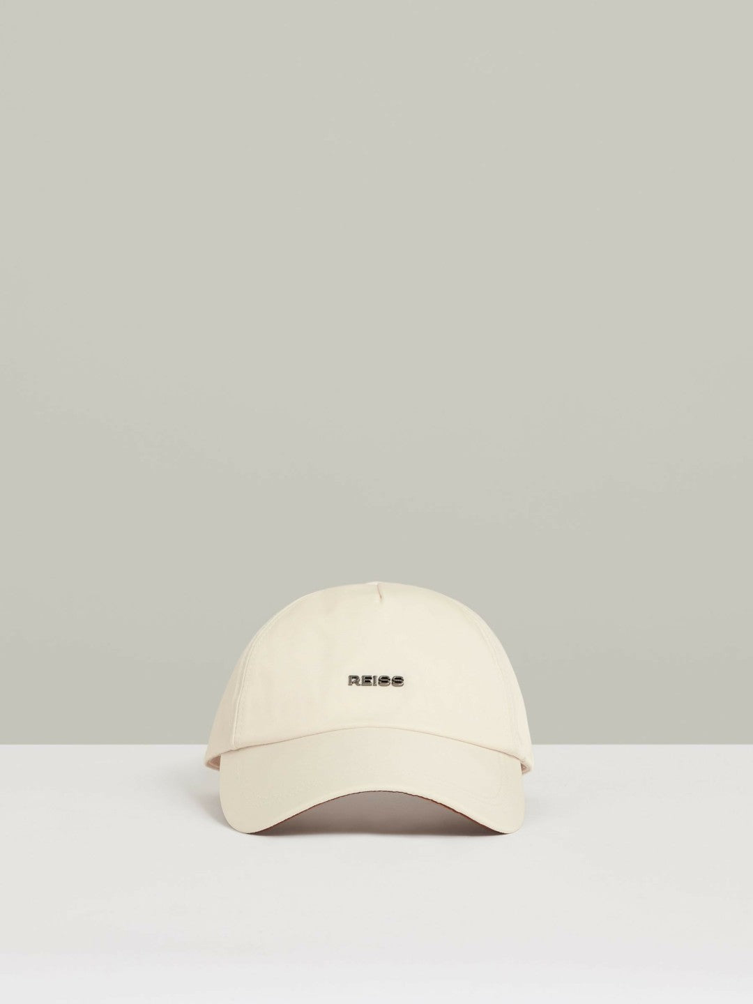Reiss Featured - Logo Lettering Baseball Cap in Ecru