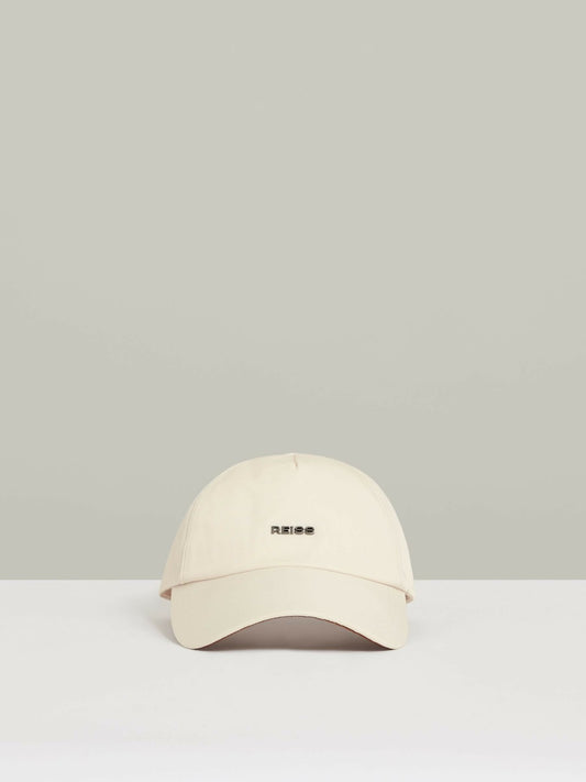 Reiss Featured - Logo Lettering Baseball Cap in Ecru