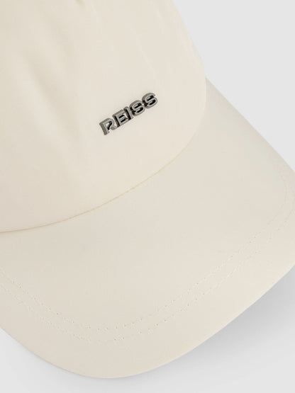Reiss Featured - Logo Lettering Baseball Cap in Ecru