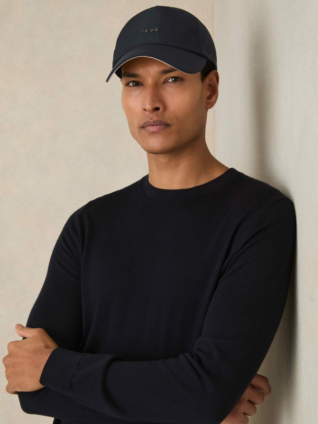 Reiss Deal - Logo Lettering Baseball Cap in Navy