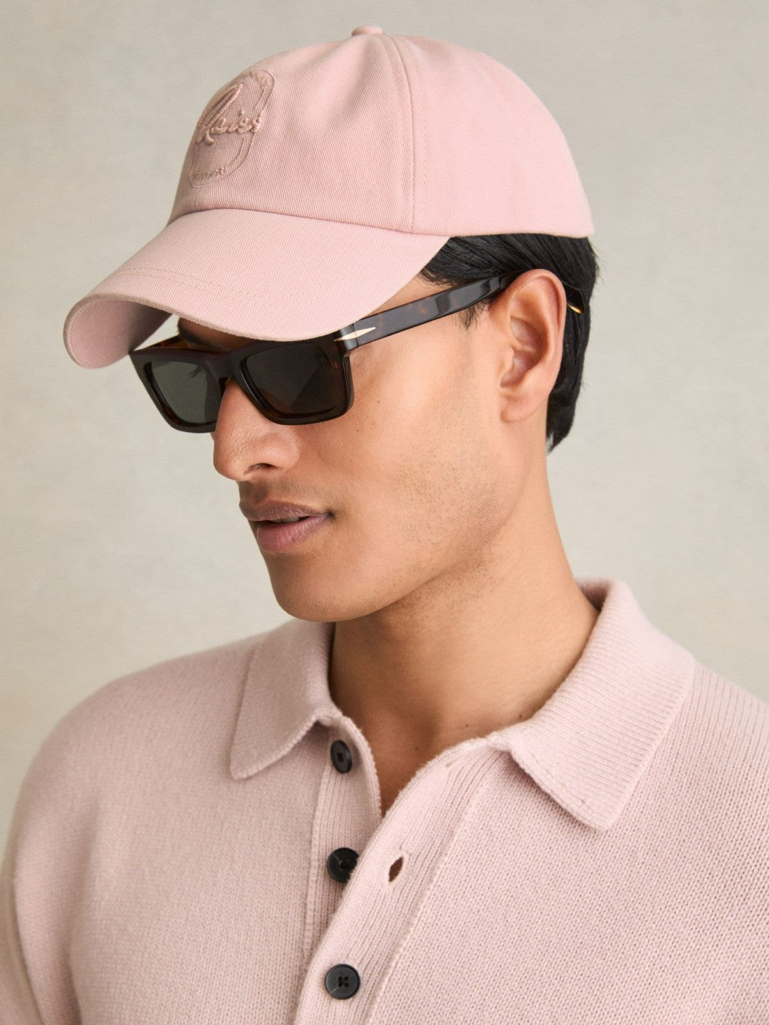 Reiss Affordable - Cotton Logo-Embroidered Baseball Cap in Washed Pink
