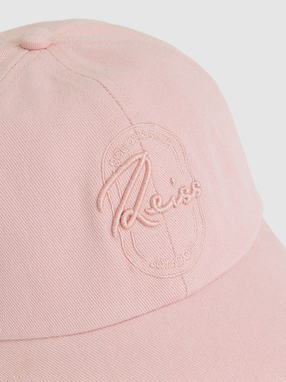 Reiss Affordable - Cotton Logo-Embroidered Baseball Cap in Washed Pink