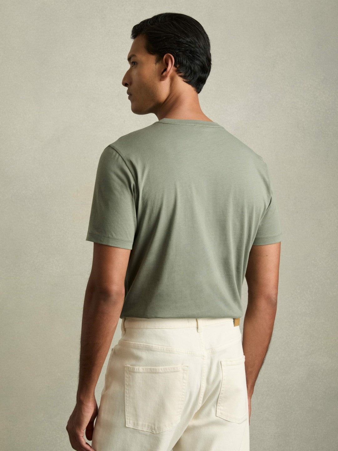Reiss Popular Choice - Cotton Crew Neck T-Shirt in Dark Sage
