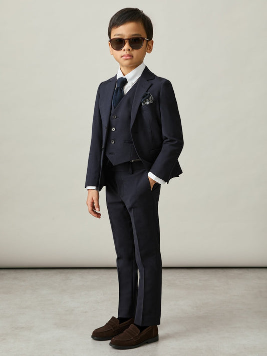Reiss Featured - 9-13 yrs Wool Blend Waistcoat in Navy