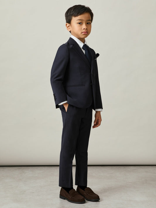 Reiss Sale - 3-9 yrs Wool-Blend Single-Breasted Suit Blazer in Navy