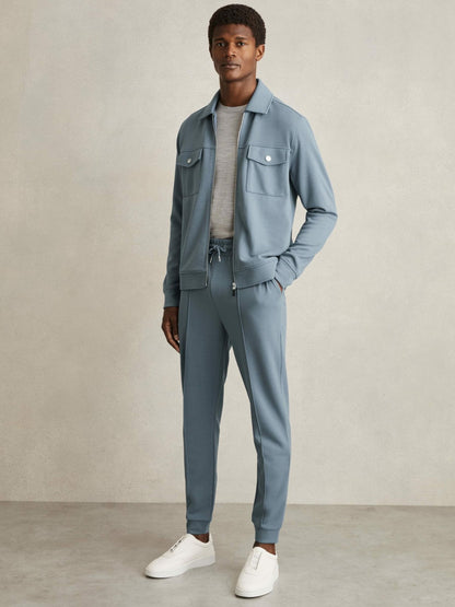 Reiss Affordable - Drawstring Jersey Joggers in Airforce Blue