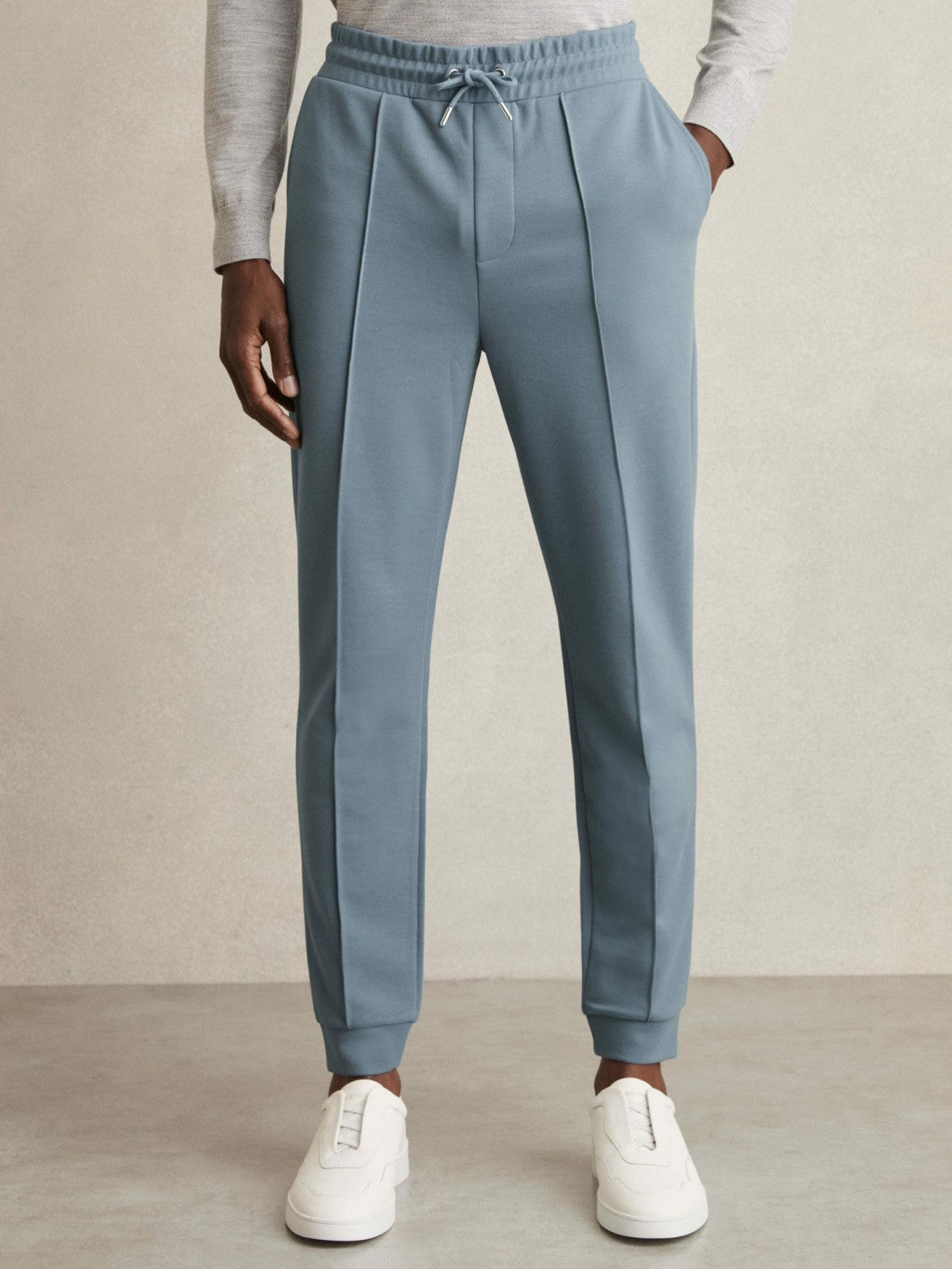 Reiss Affordable - Drawstring Jersey Joggers in Airforce Blue