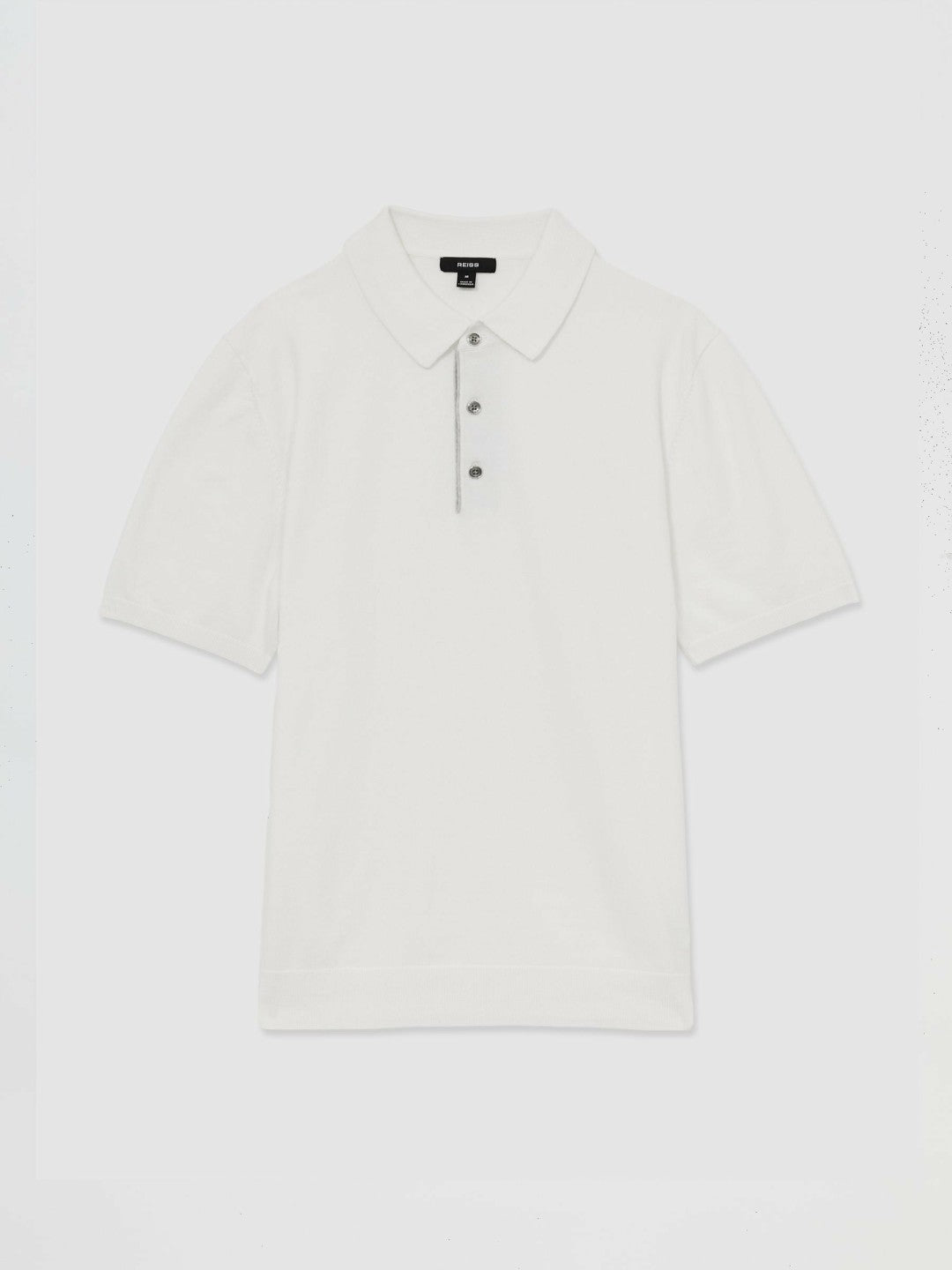 Reiss Best Seller - Contrast-Placket Polo Shirt With Cotton in White