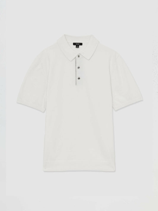 Reiss Contrast-Placket Polo Shirt With Cotton in White
