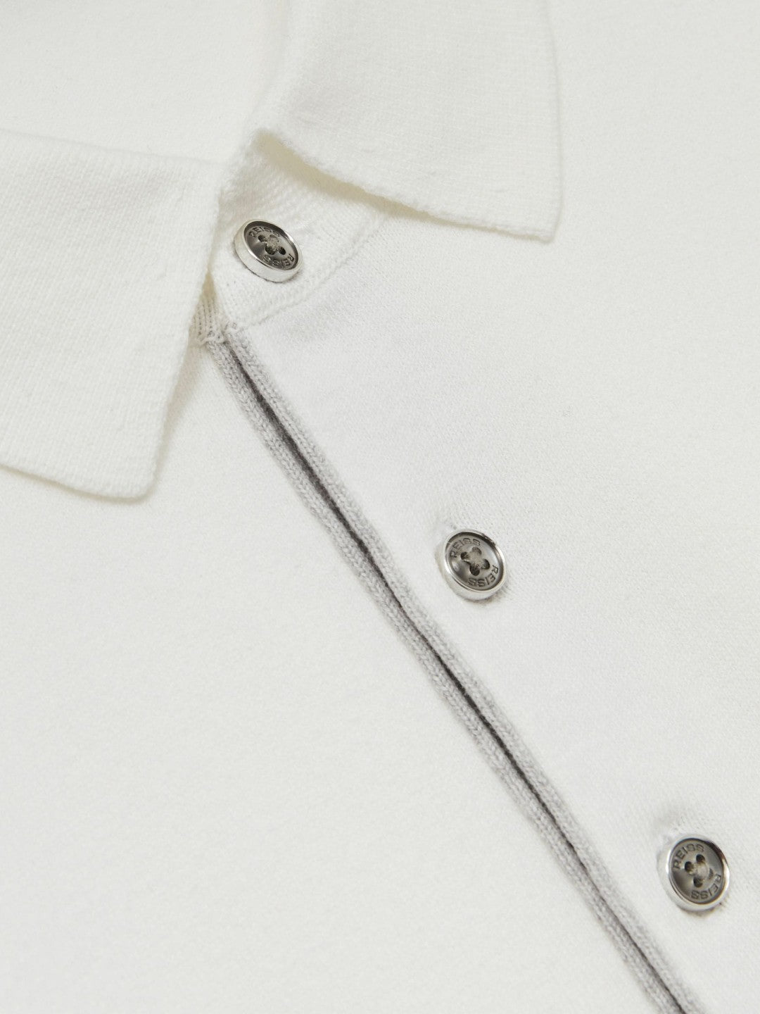 Reiss Best Seller - Contrast-Placket Polo Shirt With Cotton in White