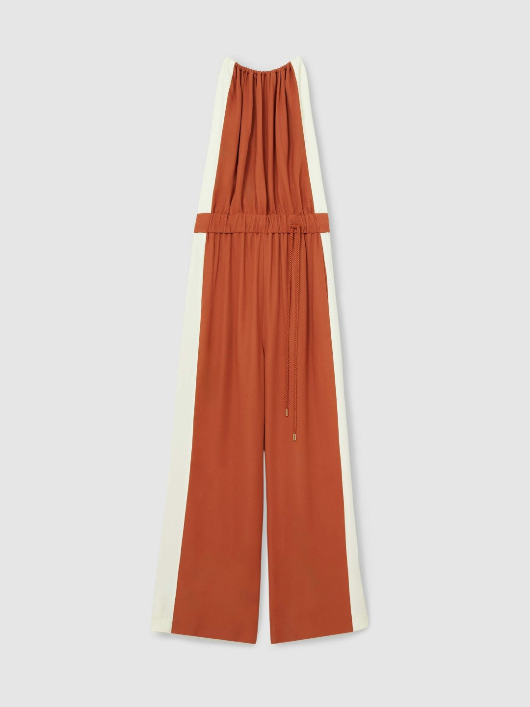 Reiss Sale - Colour-Block Rope-Cord Jumpsuit in Orange