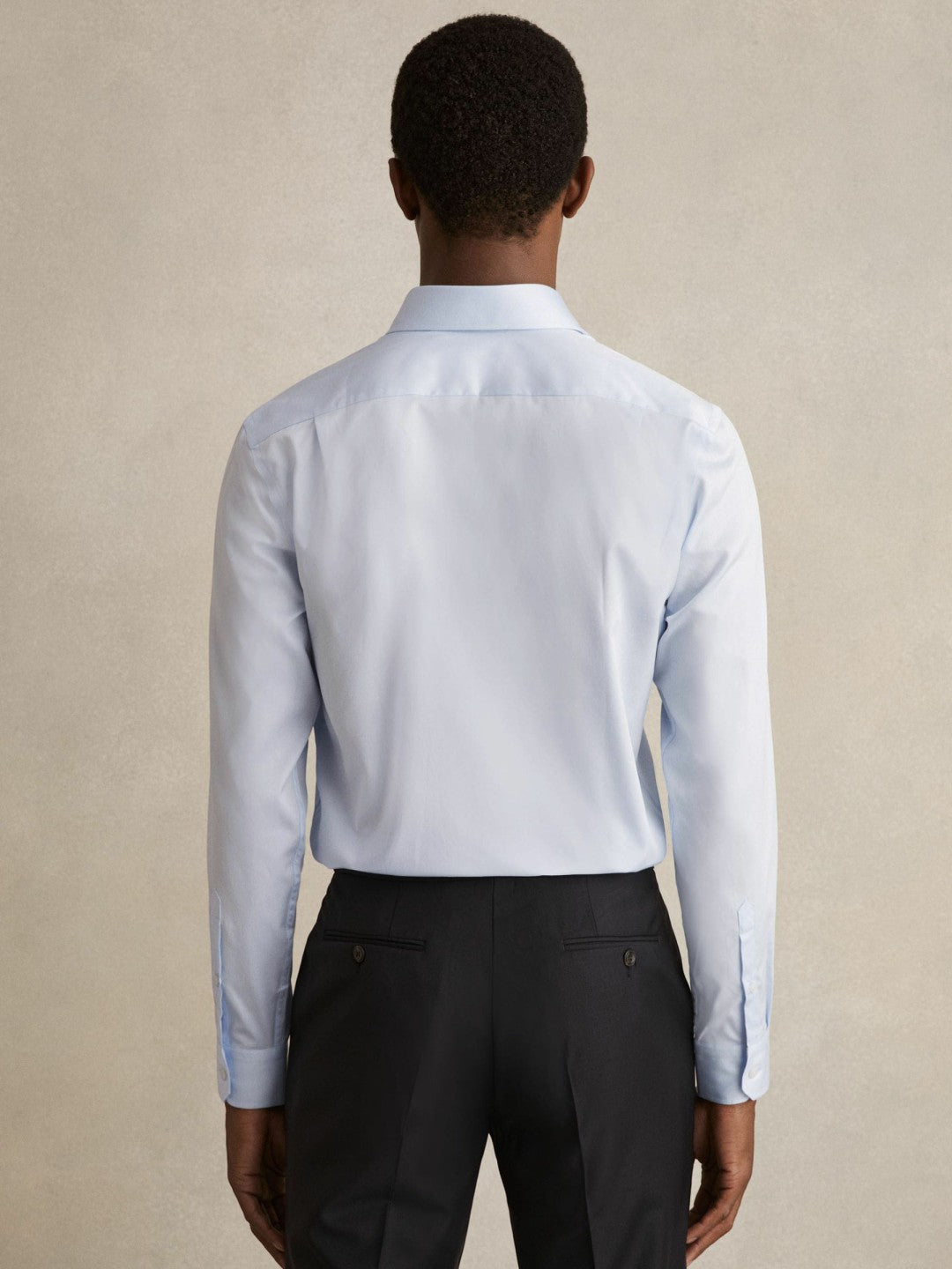 Reiss Regular Fit Cotton-Twill Two-Fold Shirt Slim-Fit in Soft Blue