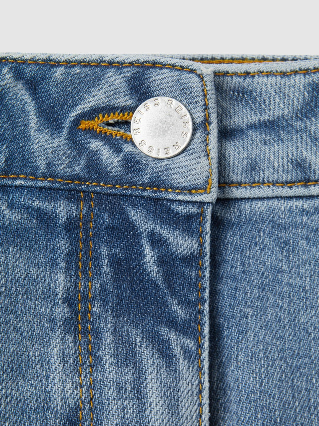 Reiss Petite Mid-Rise Straight-Leg Jeans in Light Blue