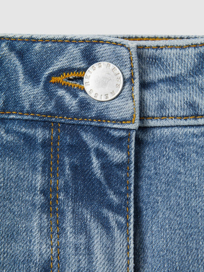 Reiss Petite Mid-Rise Straight-Leg Jeans in Light Blue