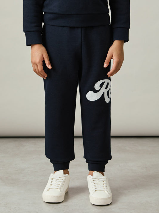 Reiss Offer - 9-13 yrs Cotton-Blend Logo Script Joggers in Navy