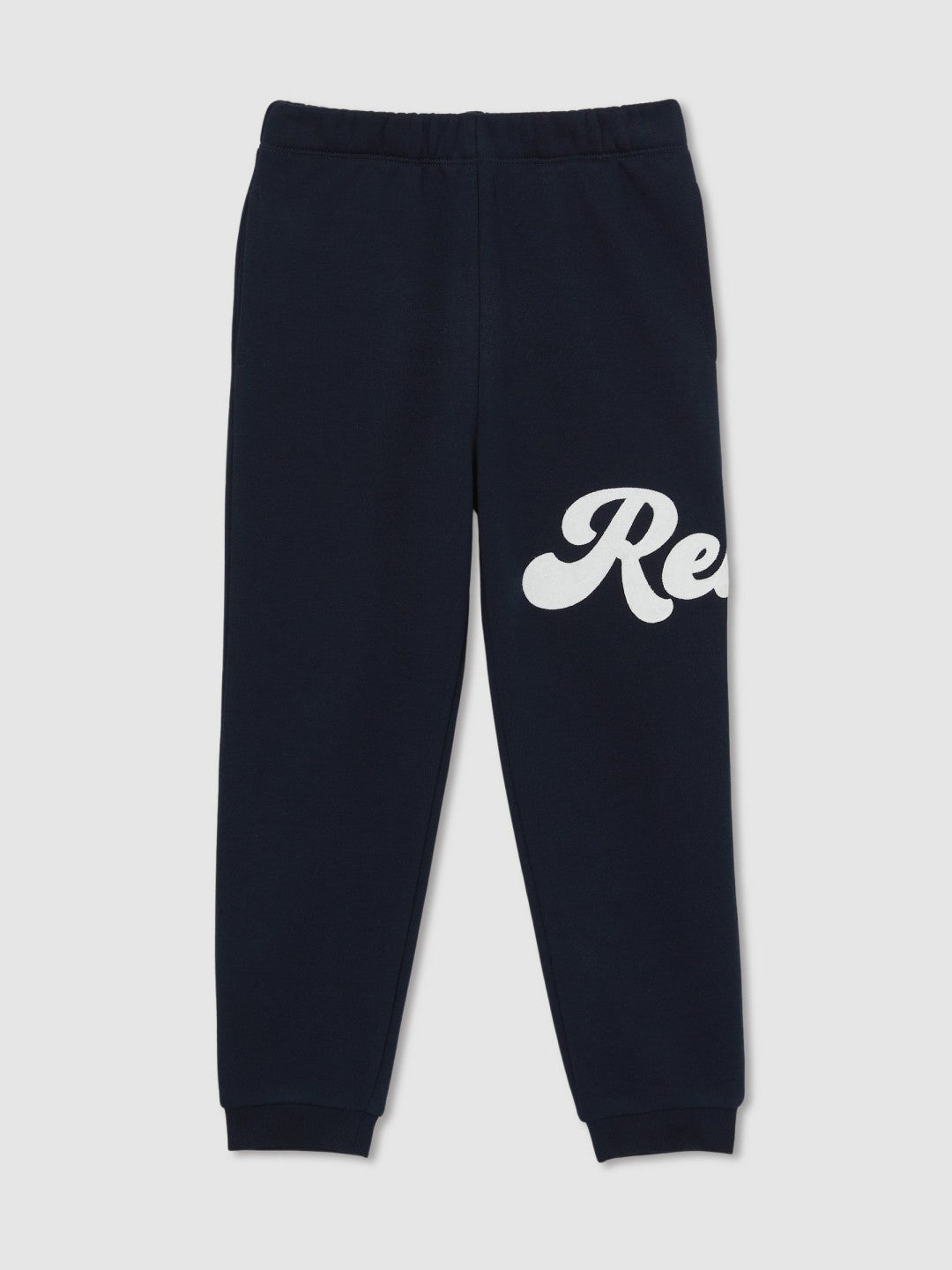 Reiss Offer - 9-13 yrs Cotton-Blend Logo Script Joggers in Navy