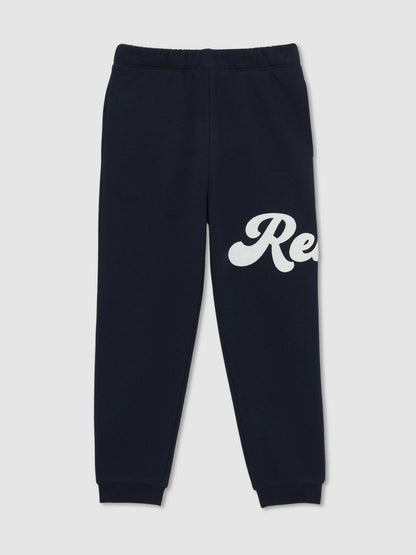 Reiss Offer - 9-13 yrs Cotton-Blend Logo Script Joggers in Navy