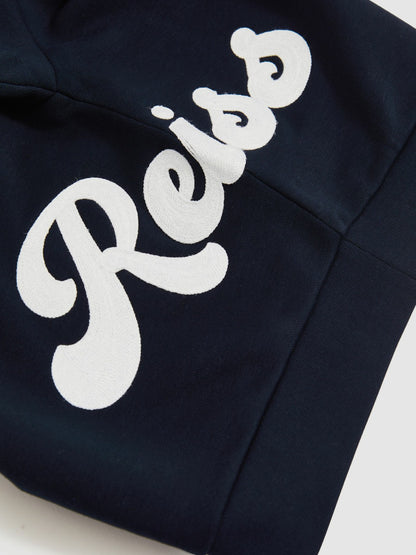Reiss Sale - 3-9 yrs Cotton-Blend Logo Script Sweatshirt in Navy