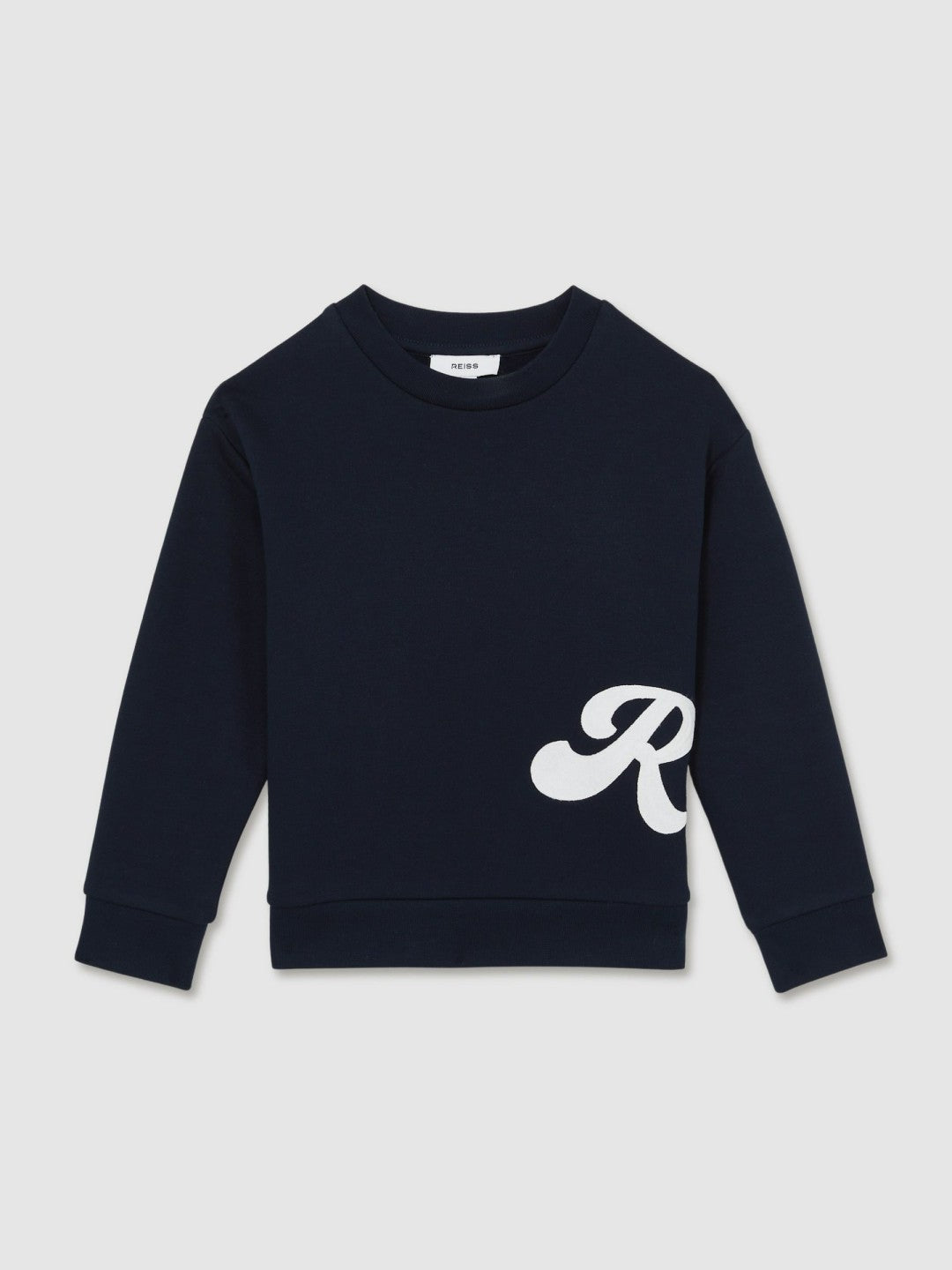 Reiss Affordable - 9-13 yrs Cotton-Blend Logo Script Sweatshirt in Navy