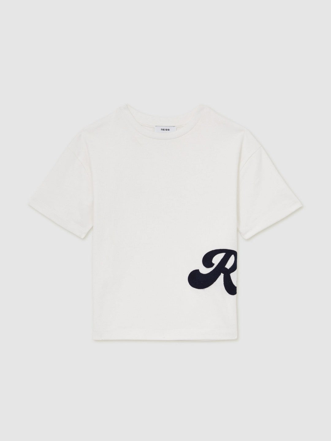 Reiss Offer - 9-12 yrs Cotton Script-Logo Oversized T-Shirt in White