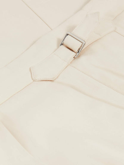Reiss Affordable - Cotton-Blend Tapered Trousers in Stone