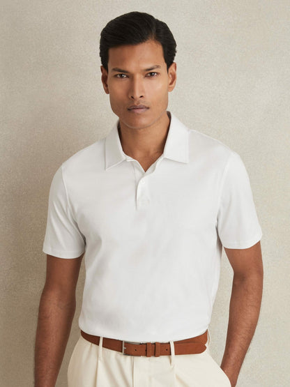 Reiss Value - Cotton Short-Sleeve Polo Shirt in White