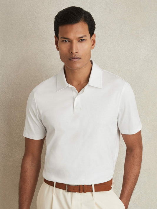 Reiss Value - Cotton Short-Sleeve Polo Shirt in White