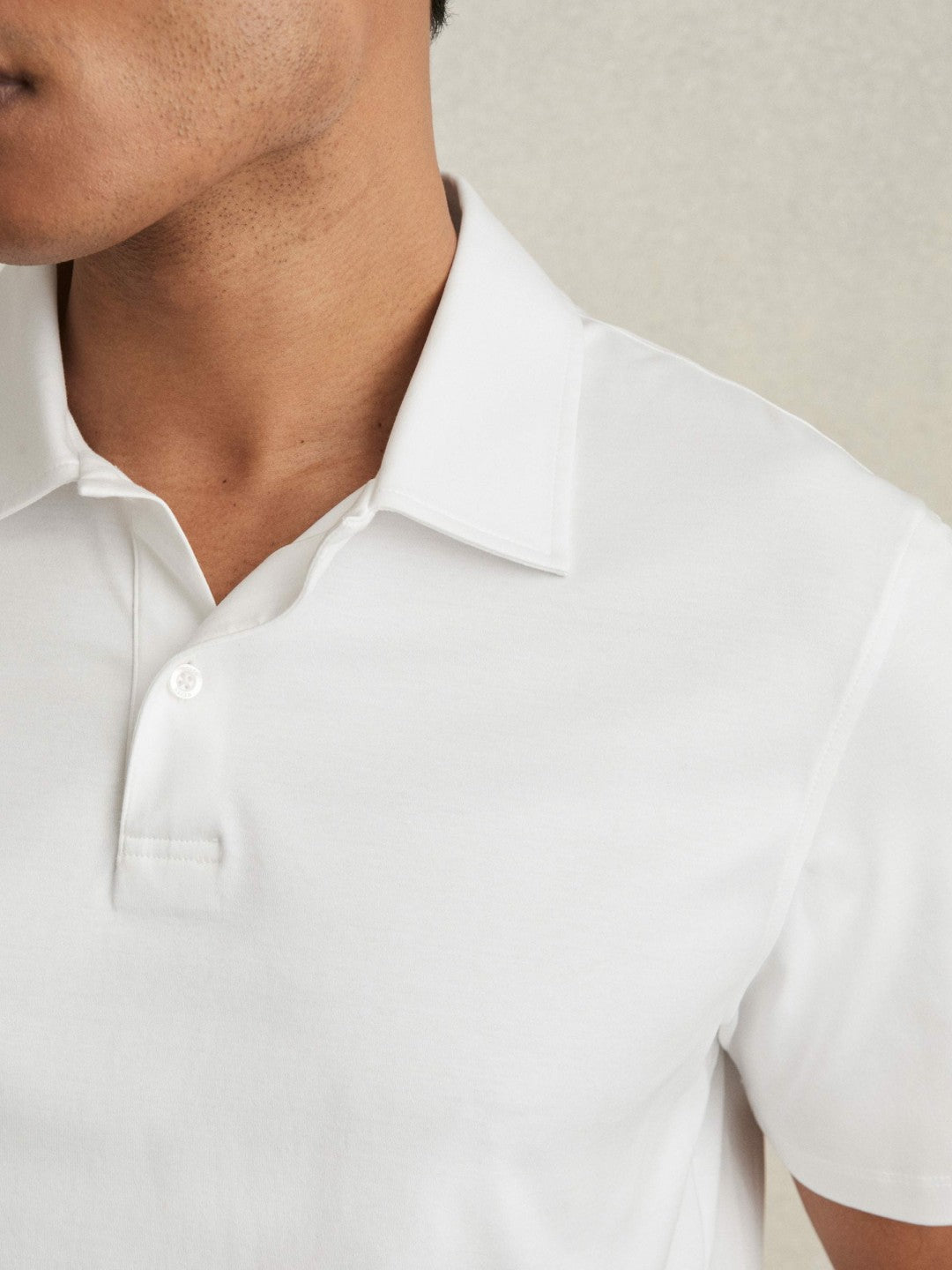Reiss Value - Cotton Short-Sleeve Polo Shirt in White