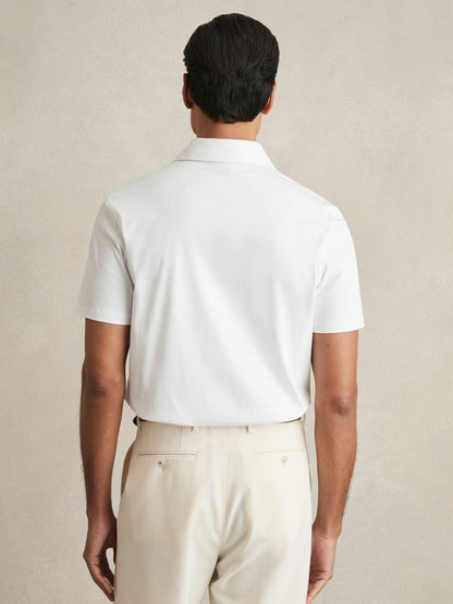 Reiss Value - Cotton Short-Sleeve Polo Shirt in White