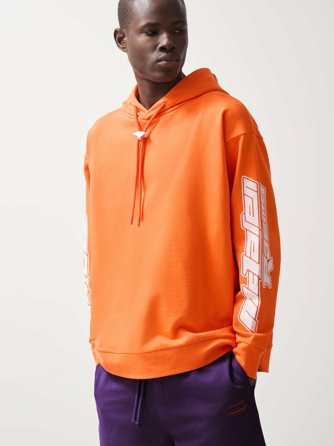 Reiss Value - McLaren F1 Team Oversize Toggle Hoodie Unisex Fit in Papaya Orange