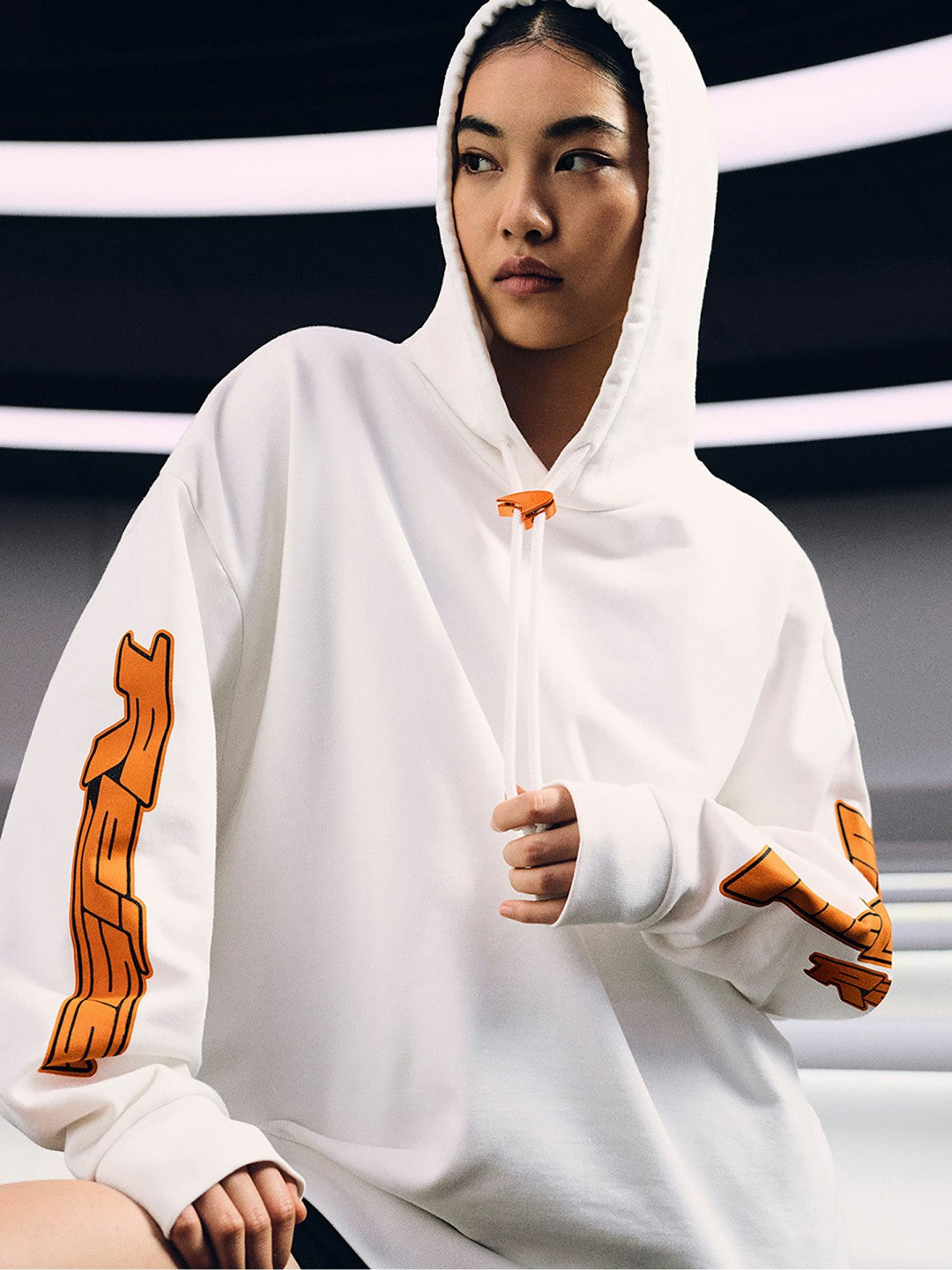 Reiss Savings - McLaren F1 Team Oversize Toggle Hoodie Unisex Fit in White