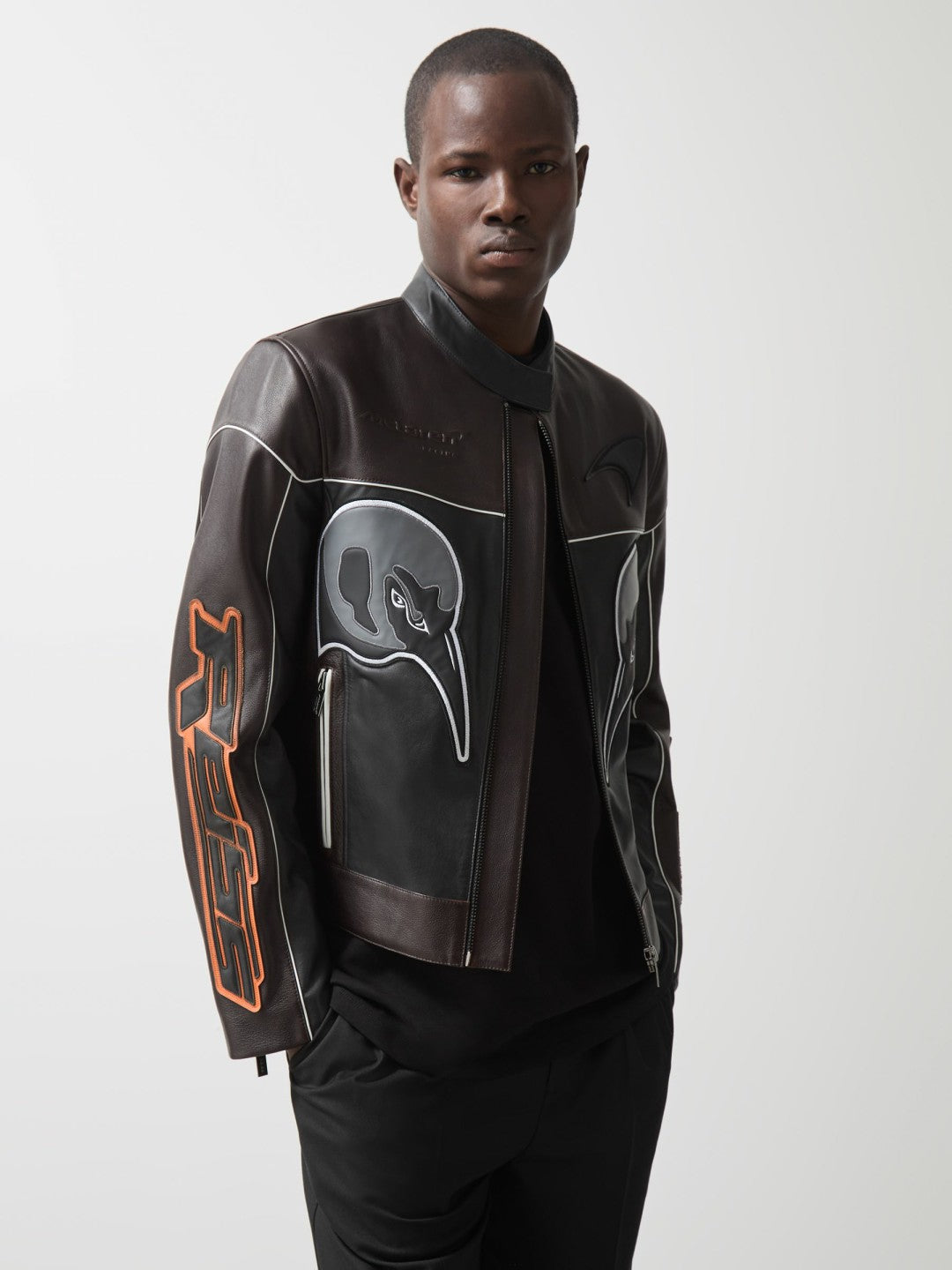 Reiss Savings - McLaren F1 Team Leather Biker Jacket in Black