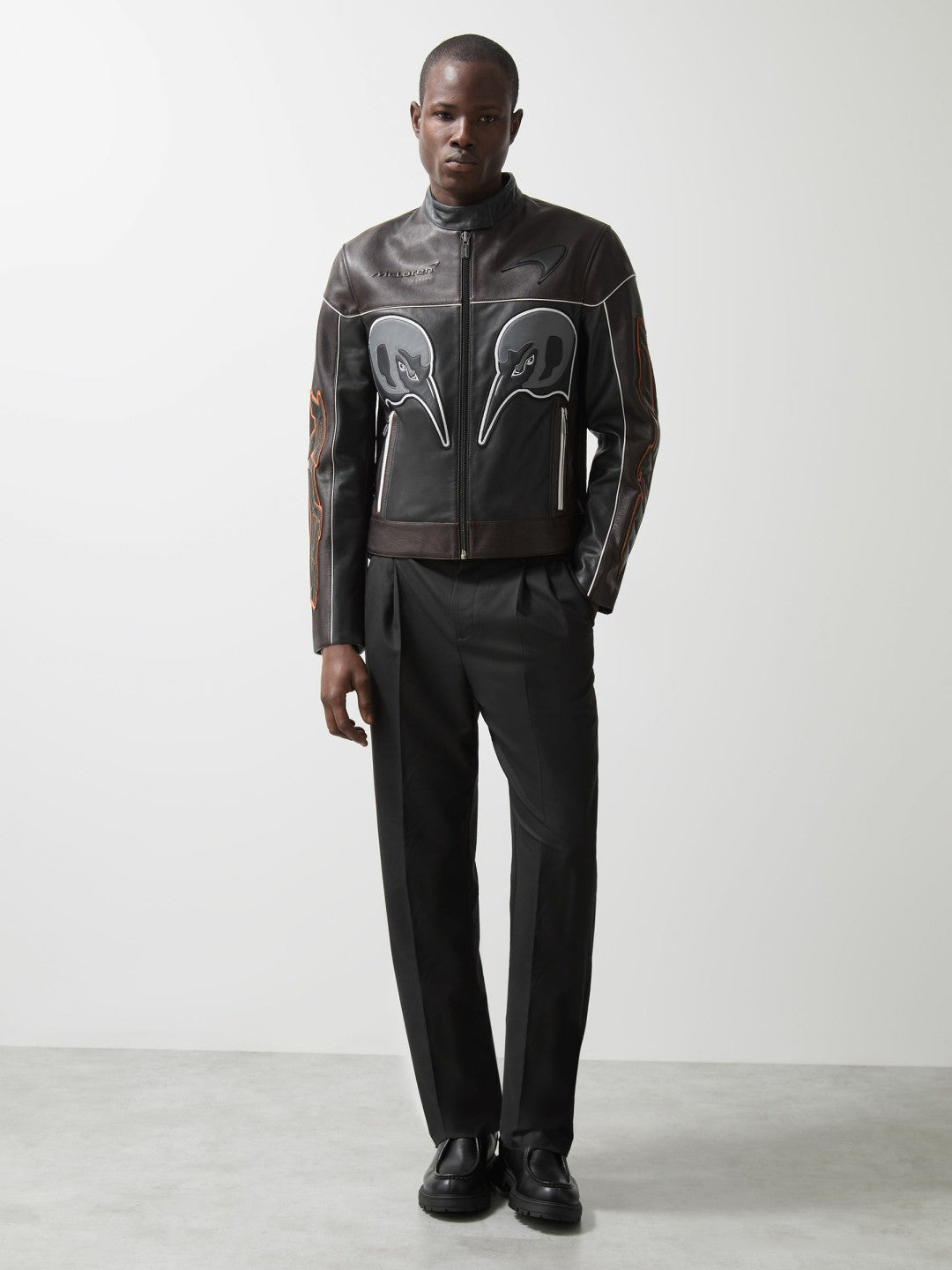 Reiss Savings - McLaren F1 Team Leather Biker Jacket in Black