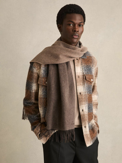 Reiss Offer - Wool and Cashmere Scarf in Taupe