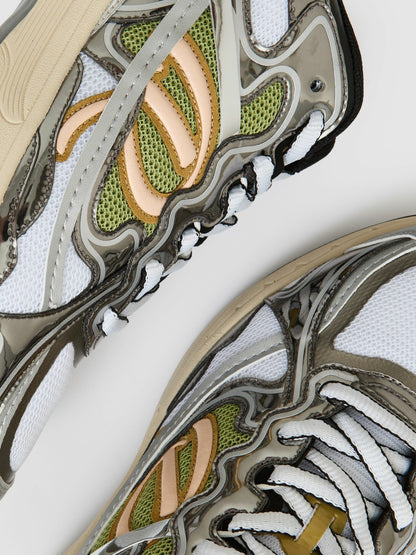 Reiss Savings - Overlay Logo Running Trainers in Gunmetal/Black