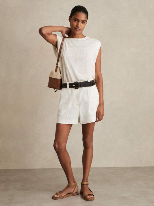 Reiss Featured - Linen Shorts in White