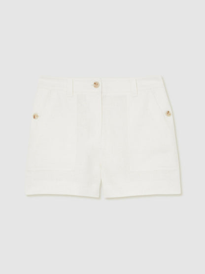 Reiss Featured - Linen Shorts in White