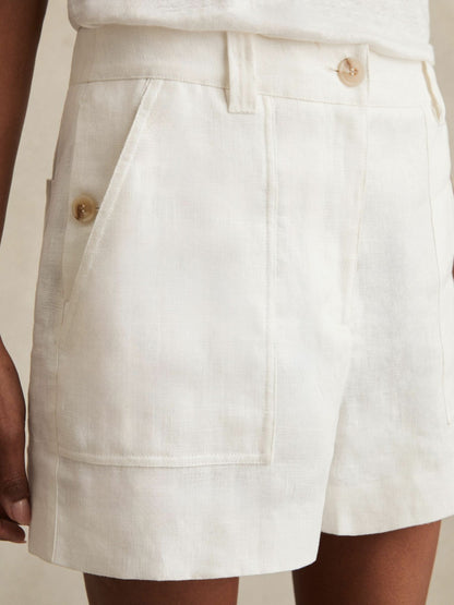Reiss Featured - Linen Shorts in White