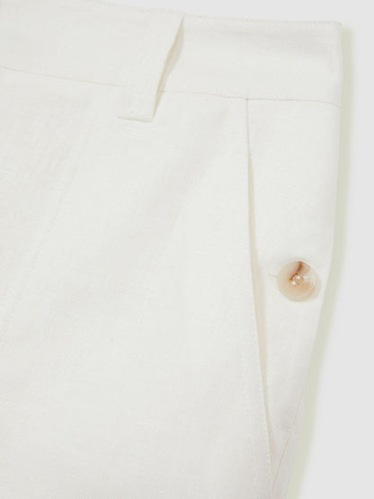 Reiss Featured - Linen Shorts in White