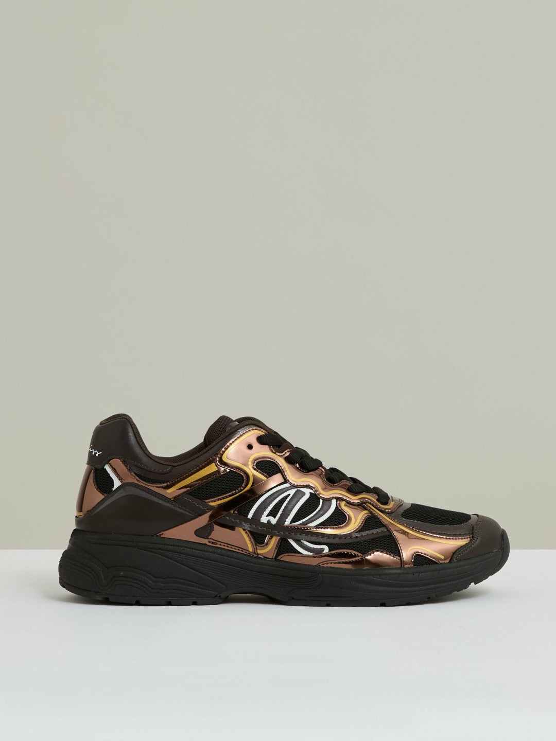 Reiss Featured - Overlay Logo Running Trainers in Electric Brown