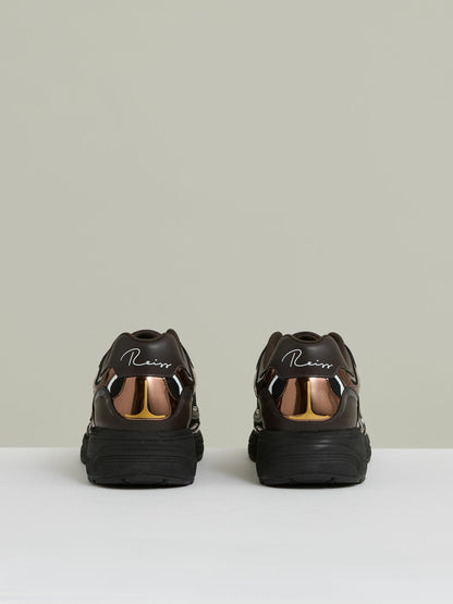 Reiss Featured - Overlay Logo Running Trainers in Electric Brown
