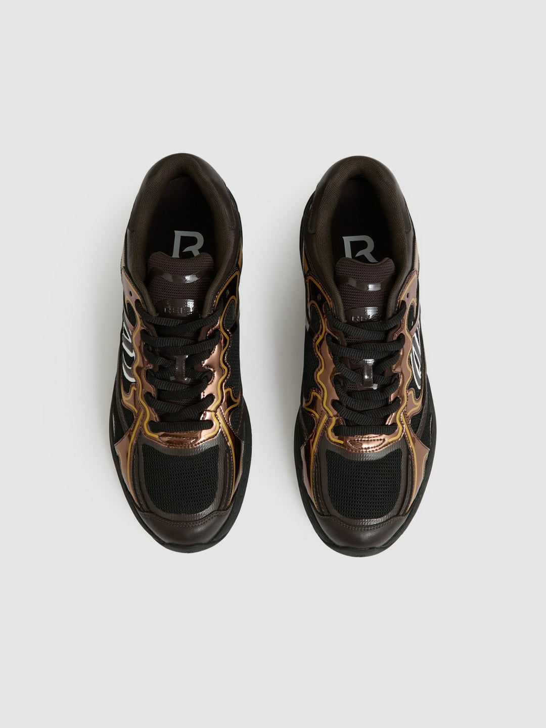Reiss Featured - Overlay Logo Running Trainers in Electric Brown