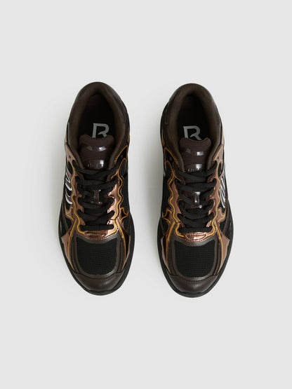 Reiss Featured - Overlay Logo Running Trainers in Electric Brown