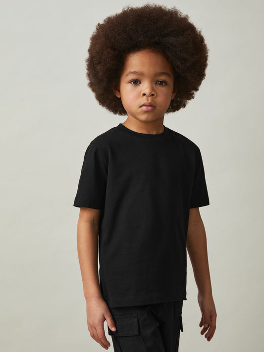 Reiss 9-13 yrs Cotton Crew-Neck T-Shirt in Black