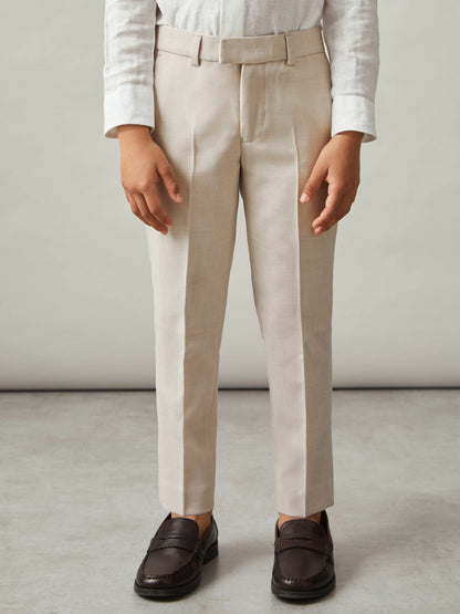 Reiss Offer - 3-9 yrs Slim-Fit Trousers With Wool in Stone