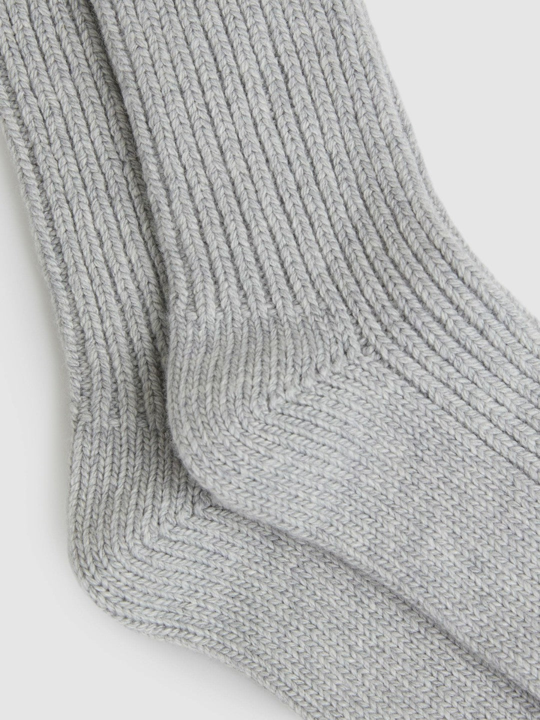 Reiss Deal - Rib-Knit Socks With Cashmere in Grey