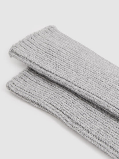 Reiss Deal - Rib-Knit Socks With Cashmere in Grey