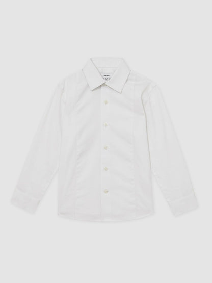 Reiss 9-13 yrs Cotton Slim-Fit Dinner Shirt in White